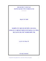 nghiên cứu một số chỉ tiêu lâm sàng, sinh sản và bệnh ở nhím nuôi trong các nông hộ tại hà nội, thử nghiệm điều trị