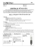 Giáo án toán 6 chương II(theo chuẩn KTKN)