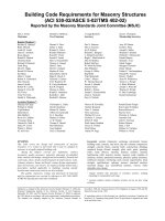 building code requirements for masonry structures