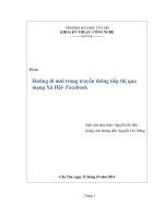 Hướng đi mới trong truyền thông tiếp thị qua mạng xã hội facebook