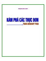KHÁM PHÁ CÁC THỰC ĐƠN TRONG MS WORD
