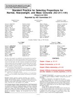 standard practice for selecting proportions for normal, heavyweight, and mass concrete