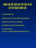 ĐÁNH GIÁ KẾT QUẢ HỌC TẬP CỦA HS VÀ LẬP KẾ HOẠCH ĐÁNH GIÁ