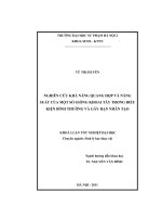 Khóa luận tốt nghiệp nghiên cứu khả năng quang hợp, năng suất của một số giống khoai tây trong điều kiện bình thường và gây hạn nhân tạo