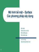 Giáo trình thực tại ảo BKHN Mô hình bề mặt – Surface  Các phương pháp xây dựng