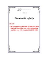 Luận văn vận dụng phương pháp dãy số thời gian phân tích biến động giá trị sản xuất công nghiệp của bình lục   hà nam thời kỳ 2000 2004