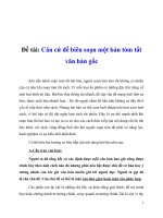 Căn cứ để biên soạn một bản tóm tắt văn bản gốc