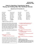guide for specifying, proportioning, mixing, placing, and finishing steel fiber reinforced concrete