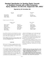 standard specification for bonding plastic concrete to hardened concrete with a multi-component epoxy adhesive