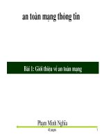 bài 1: giới thiệu về an toàn mạng