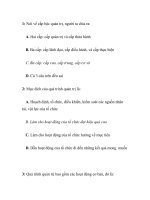 Câu hỏi ôn thi có đáp án môn Quản Trị Học