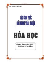 Công thức giải nhanh BT hóa học