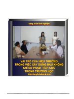Đề tài: Vai trò của hiệu trưởng trong việc xây dựng bầu không khí sư phạm tích cực trong trường học