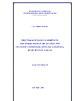 Thực trạng sử dụng và nghiên cứu một số biện pháp kỹ thuật giâm cành cây thuốc tắm dồi đao lường tại xã bản qua huyện bát xát lào cai
