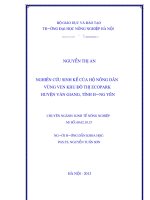 Nghiên cứu sinh kế của hộ nông dân vùng ven khu đô thị ecopark huyện văn giang, tỉnh hưng yên