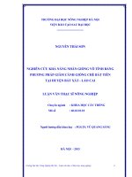Nghiên cứu khả năng nhân giống vô tính bằng phương pháp giâm cành giống chè bát tiên tại huyện bát xát lào cai