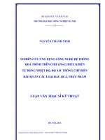 Nghiên cứu ứng dụng công nghệ hệ thống khả trình trên chip (PSoC) điều khiển tự động nhiệt độ, độ ẩm trong chế biến bảo quản các loại rau quả, thực phẩm