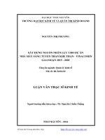 Xây dựng nguồn nhân lực cho dự án nhà máy sàng tuyển than Khe Thần Vinacomin giai đoạn 2015 đến 2020