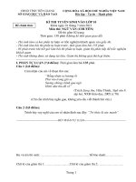 KÌ THI TUYỂN SINH VÀO LỚP 10 Khóa ngày 01 tháng 7 năm 2011