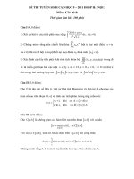 Đề thi cao học môn Giải tích