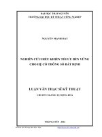 Nghiên cứu điều khiển tối ưu bền vững cho hệ có thông số bất định