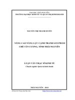 Nâng cao năng lực cạnh tranh sản phẩm chè Tân Cương, tỉnh Thái Nguyên