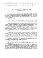 Kế hoạch Thanh tra NH 2011-2012