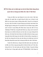 Khảo sát và đánh giá các bộ từ khoá hiện đang được quan tâm sử dụng tại nhiều thư viện ở Việt Nam