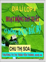 HOẠT ĐỘNG SX CỦA NGƯỜI DÂN Ở ĐB BẮC BỘ