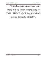 Giải pháp quản trị nâng cao chất lượng dịch vụ khách hàng tại công ty TNHH thiên thuận tường (chi nhánh siêu thị điện máy EBEST)