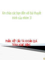 Thuyết trình: Kết cấu tài khoản quá trình hoạt động