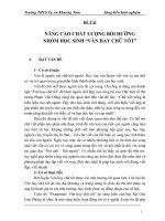 SKKN: NÂNG CAO CHẤT LƯỢNG BỒI DƯỠNG NHÓM HỌC SINH “VĂN HAY CHỮ TỐT”