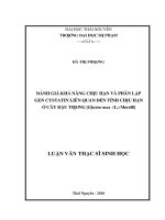 ĐÁNH GIÁ KHẢ NĂNG CHỊU HẠN VÀ PHÂN LẬP GEN CYSTATIN LIÊN QUAN ĐẾN TÍNH CHỊU HẠN Ở CÂY ĐẬU TƯƠNG Glycine max (L.) Merrill