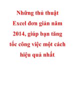 Những thủ thuật excel đơn giản năm 2014, giúp bạn tăng tốc công việc một cách hiệu quả nhất
