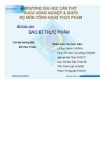 Bài báo cáo bao bì thực phẩm