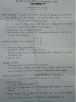 Đề thi Cao học ĐHSPHN đợt 1