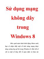 Sử dụng mạng không dây trong windows 8, mới năm 2014