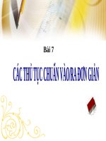 các thủ tục vào ra đơn giãn