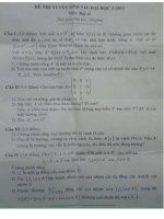 De thi cao hoc dot 1 nam 2011