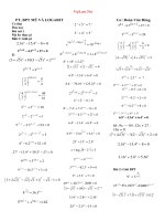 PT,BPT MŨ,LOGARIT ÔN TUYỆT VỜI