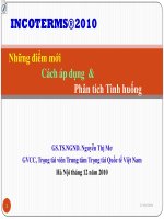 Những điểm mới Cách áp dụng  Phân tích Tình huống, Vận dụng Incoterms năm 2010