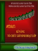 Kỷ năng tổ chức giờ sinh hoạt lớp- Chyên đề he 2011