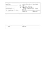 Đề thi KTĐK giữa HK1 Năm học: 2010 - 2011