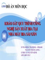 Khảo sát quy trình công nghệ sản xuất bia tại nhà máy bia sài gòn