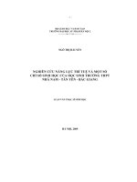 Nghiên cứu năng lực trí tuệ và một số chỉ số sinh học của học sinh trường THPT nhã nam   tân yên   bắc giang