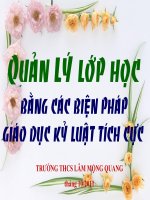 Quản lý lớp học bằng các biện pháp giáo dục kỷ luật tích cực