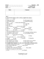 Kiểm tra 15'''' lớp 8 unit 1-3