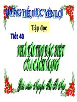 Tiết 40 - Nhà tài trợ đặc biệt