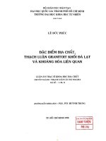 Đặc điểm địa chất thạch luận granitoit khối đà lạt và khoáng hóa liên quan