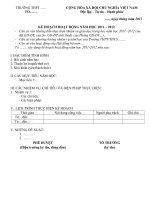 MẪU KẾ HOẠCH TỔ CHUYÊN MÔN THCS 2011-2012